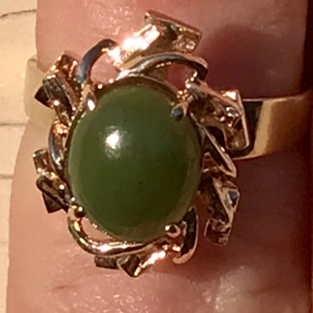 ❌❌❌SOLD❌❌❌ANTIQUE NATURAL JADE 10 KT YELLOW - Picture 4 of 13